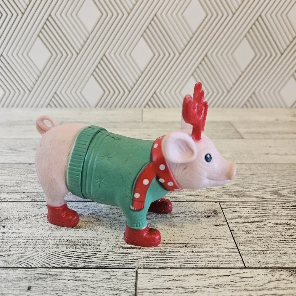 Ankyo Lot of 3 Party Animals Christmas Pink Flamingo Elephant Pig Figures